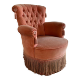 Fauteuil velours rose