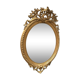 Oval mirror with wooden pediment and gilded stucco oval ice beveled Napoleon III - 80x120cm