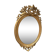 Oval mirror with wooden pediment and gilded stucco oval ice beveled Napoleon III - 80x120cm