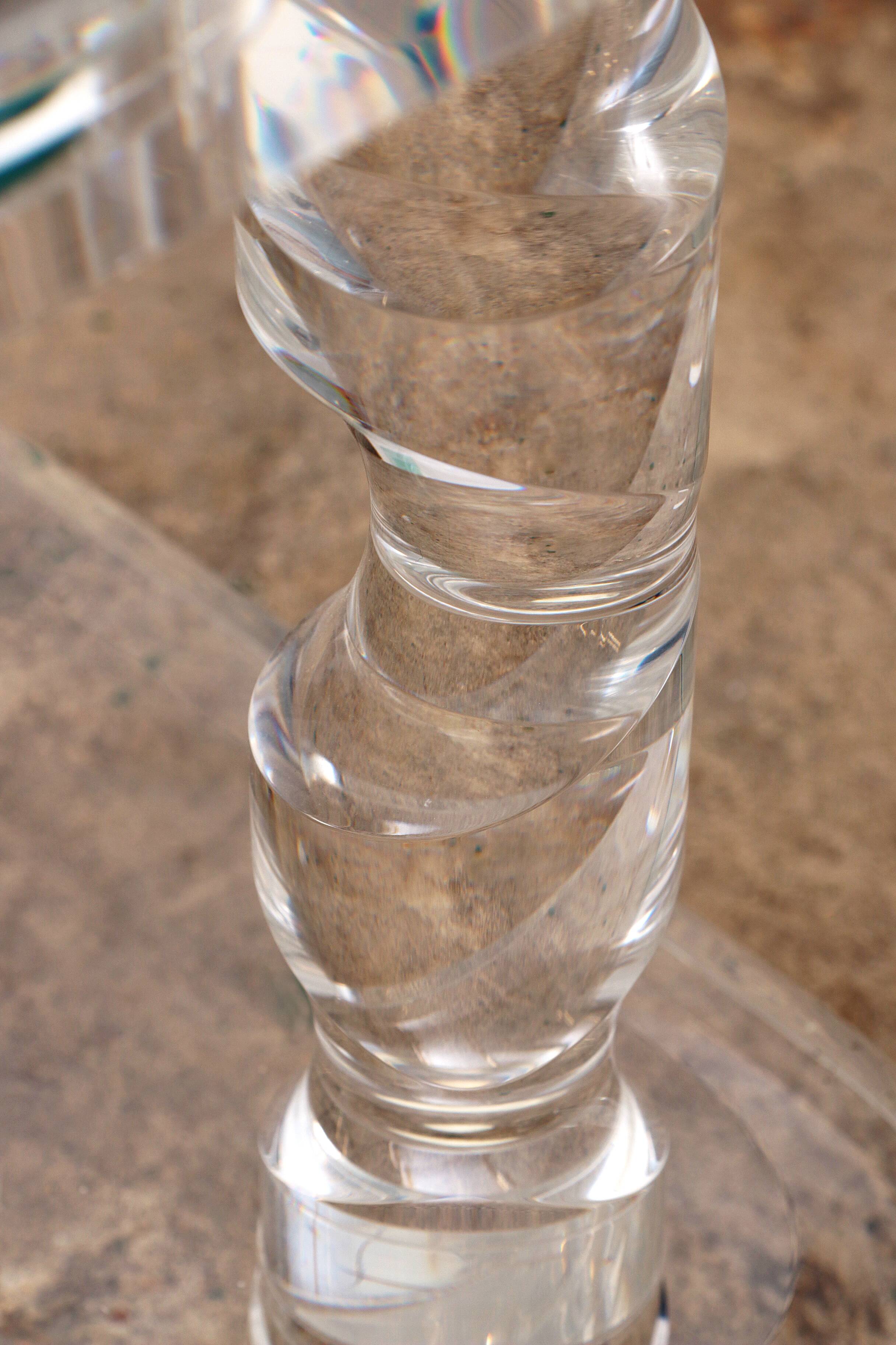French Coffee Table Lucite and Glass Maison Romeo, 1970s