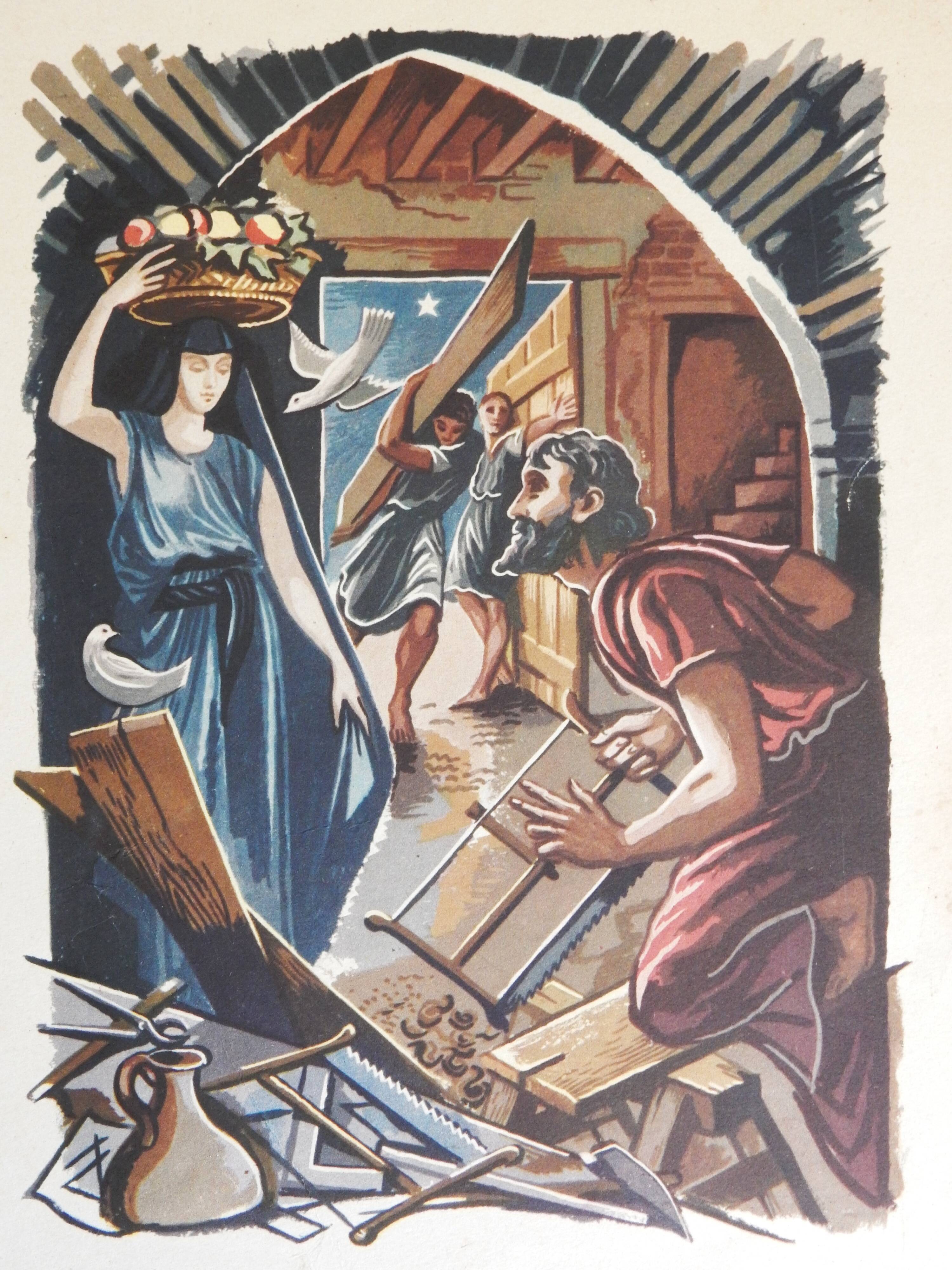 Nativity illustration the announcement made to Joseph
