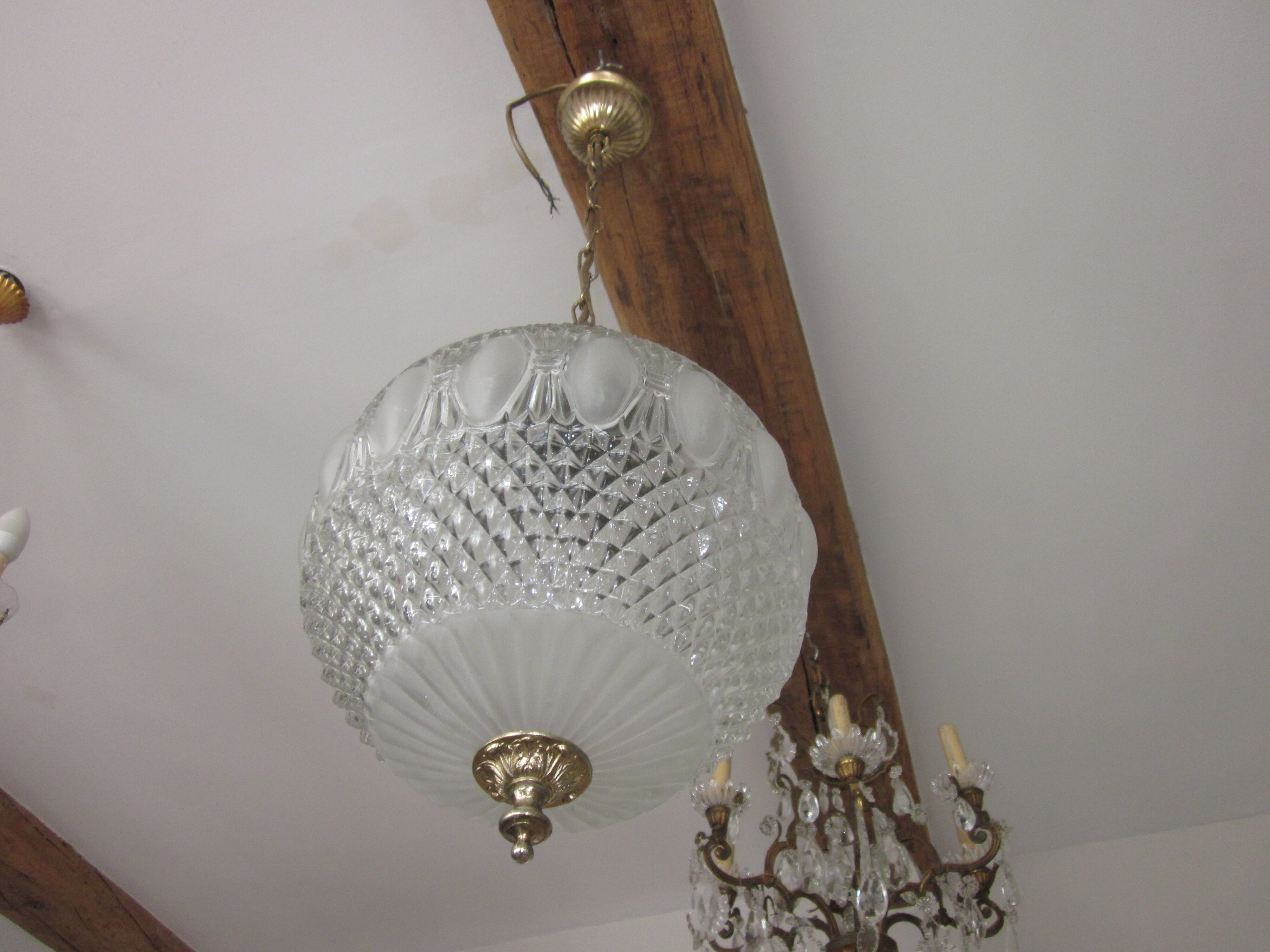 Glass and brass hallway hanging