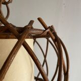 Louis Sognot style rattan pendant lamp
