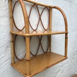 Rattan wall shelf