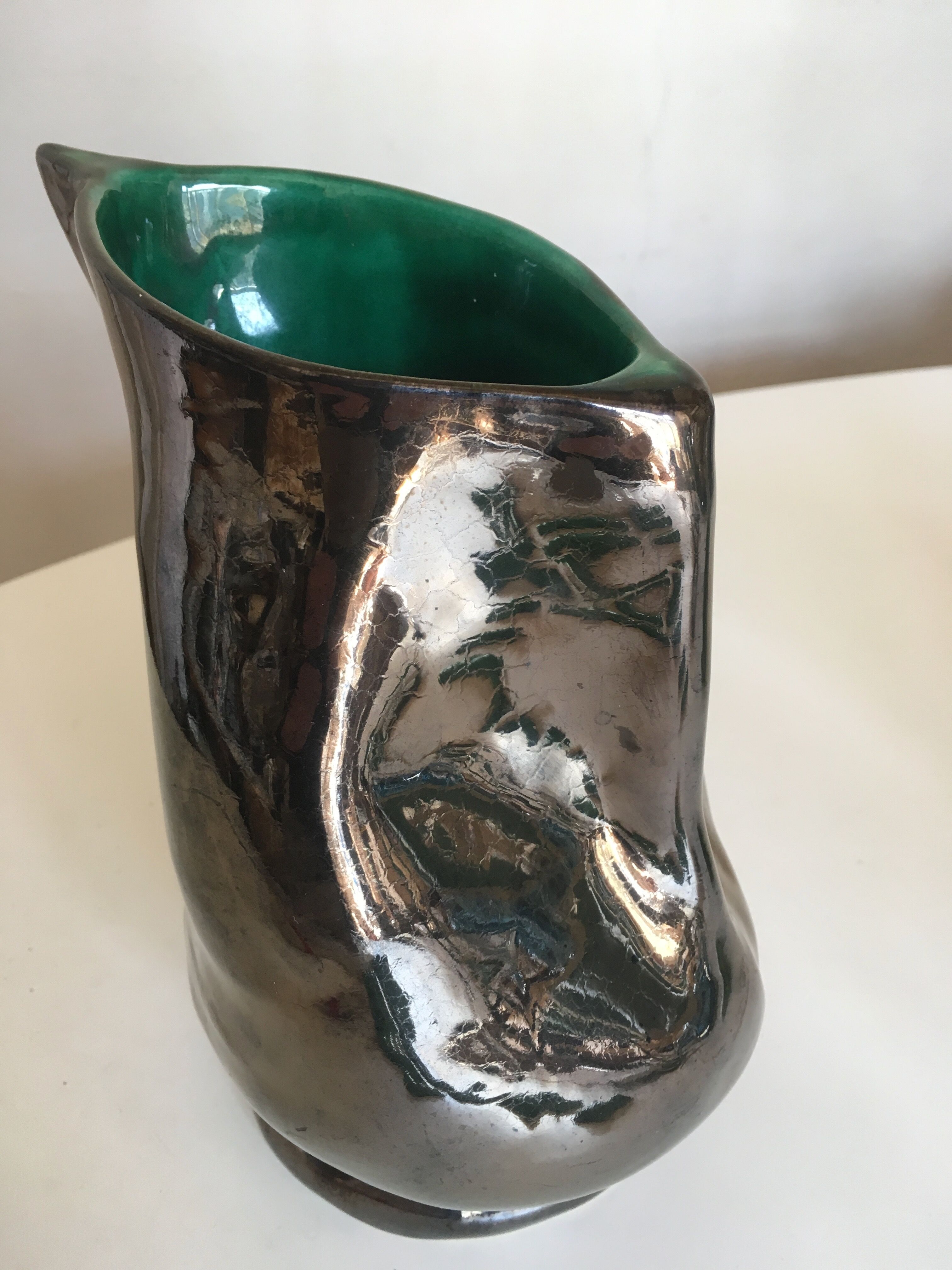Vallauris 1960 glazed earth vase