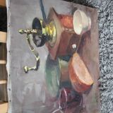 Nature morte au petit déjeuner tableau hst45 x 50