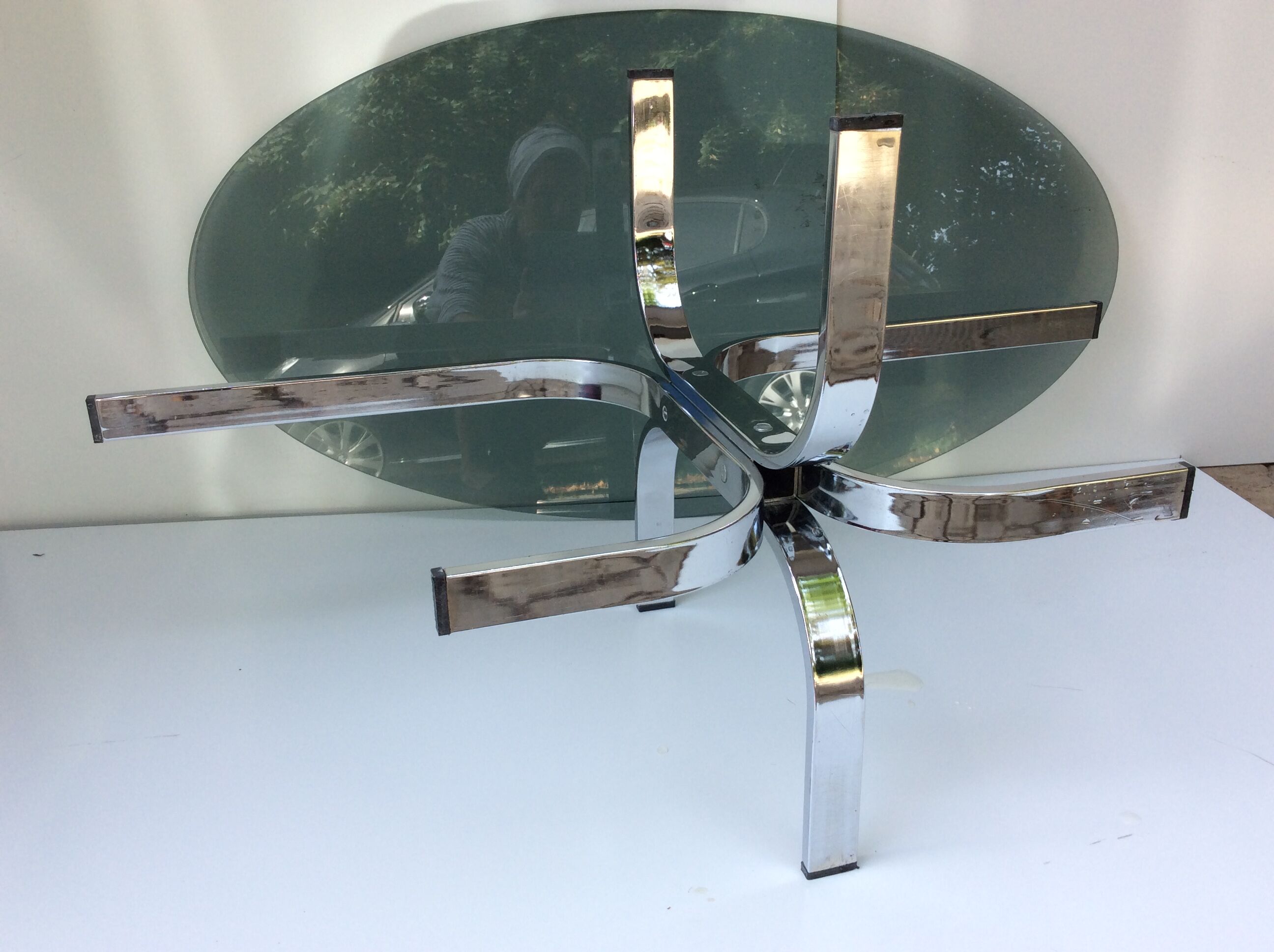 Vintage glass coffee table