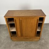 50s sliding door sideboard, wood, vintage