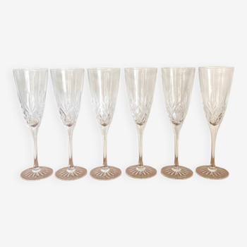 Thomas webb champagne flutes - crystal - roméo model - vintage