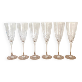 Thomas webb champagne flutes - crystal - roméo model - vintage