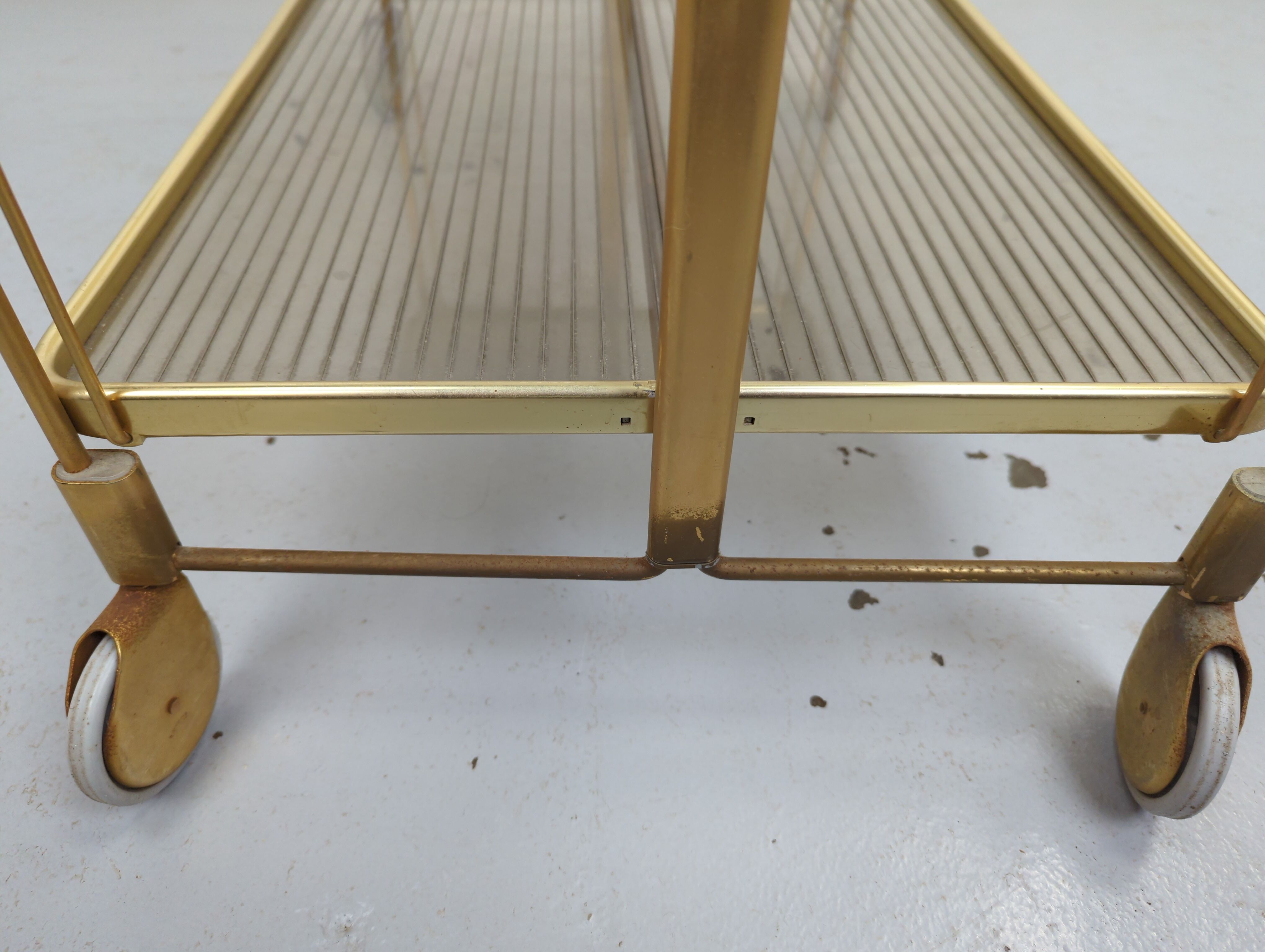 Vintage golden and plexi folding dessert circa 60s