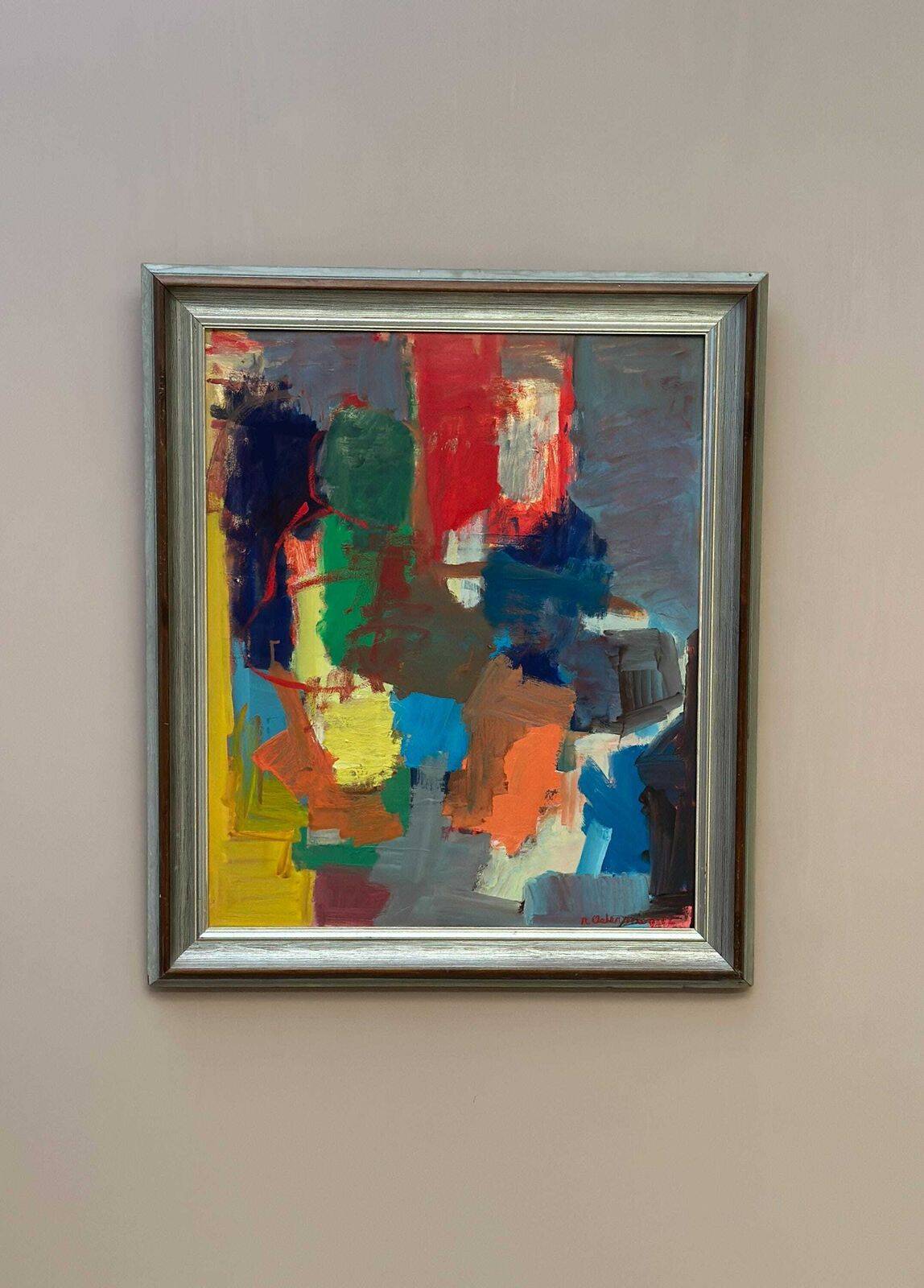 Original Swedish Oil on Panel – Conversations by Rolf Ostermann – Dated 199