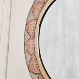 Round brass and copper mirror