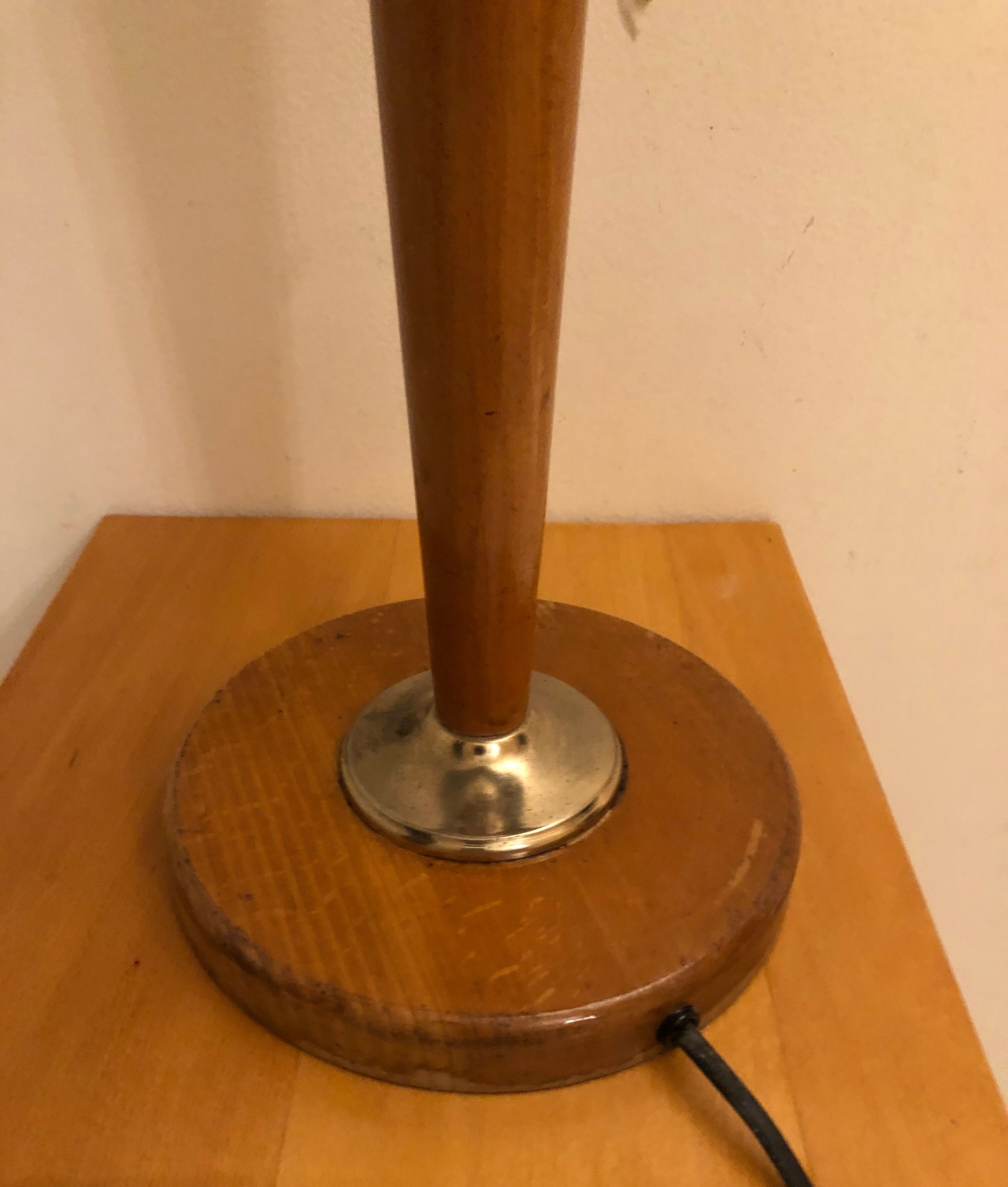 Vintage wooden foot lamp