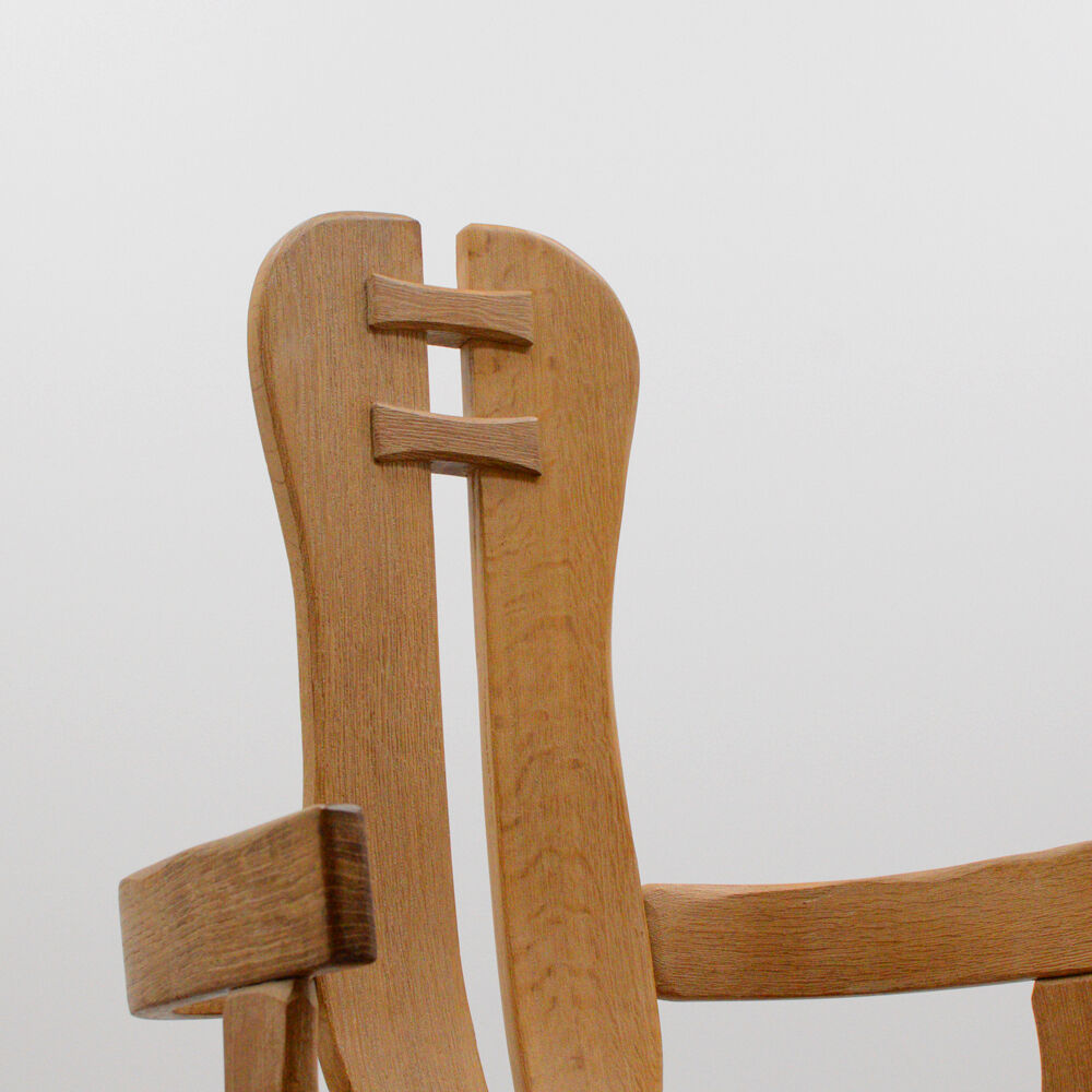 Oak brutalist chair 70s