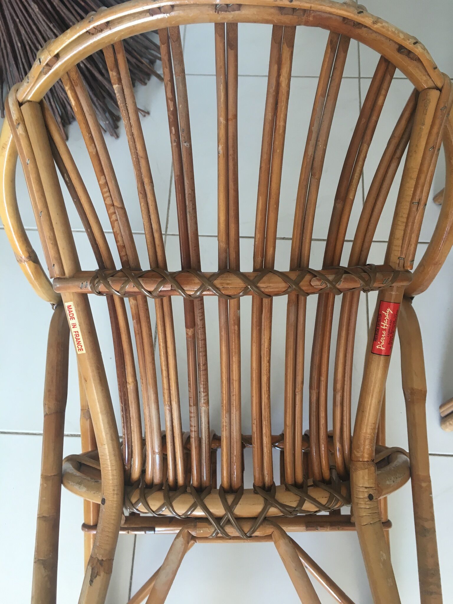 Pair of vintage rattan armchairs