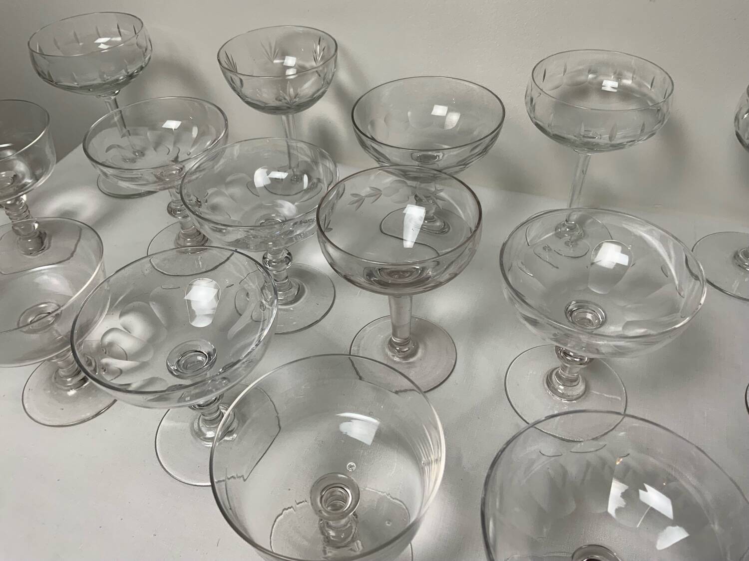 Antique champagne glasses