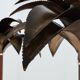 Maison Jansen style pair of bronze mahogany palm tree lamps 1960s