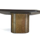 Table basse brutaliste Paul Kingma - pierre, ardoise et laiton