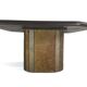 Table basse brutaliste Paul Kingma - pierre, ardoise et laiton