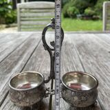 Double silver plated table salt shaker Armand Frenais 19th century Art Nouveau