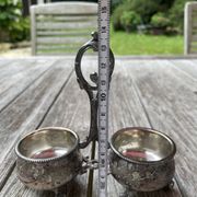 Double silver plated table salt shaker Armand Frenais 19th century Art Nouveau