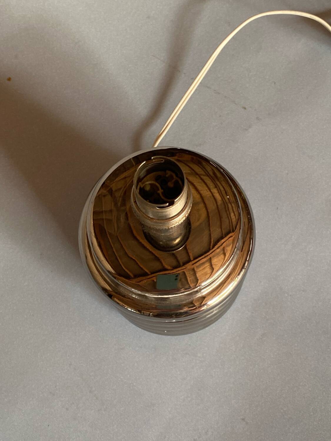 Bibendum chrome ceramic lamp 1970