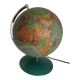 Globe vintage 1960 terrestre verre Perrina laqué vert mappemonde - 33 cm