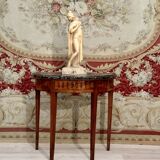 Half-moon console in walnut period Louis XVI around 1770