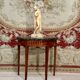 Half-moon console in walnut period Louis XVI around 1770