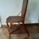 Vintage set of 2 garden woven rattan chairs - sky blue nets - 40