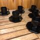 Série de 6 tasses & sous tasses esso collection noire france vintage #a538