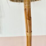 Vintage rattan bedside table floor lamp