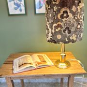 Lampe laiton et velours 1970