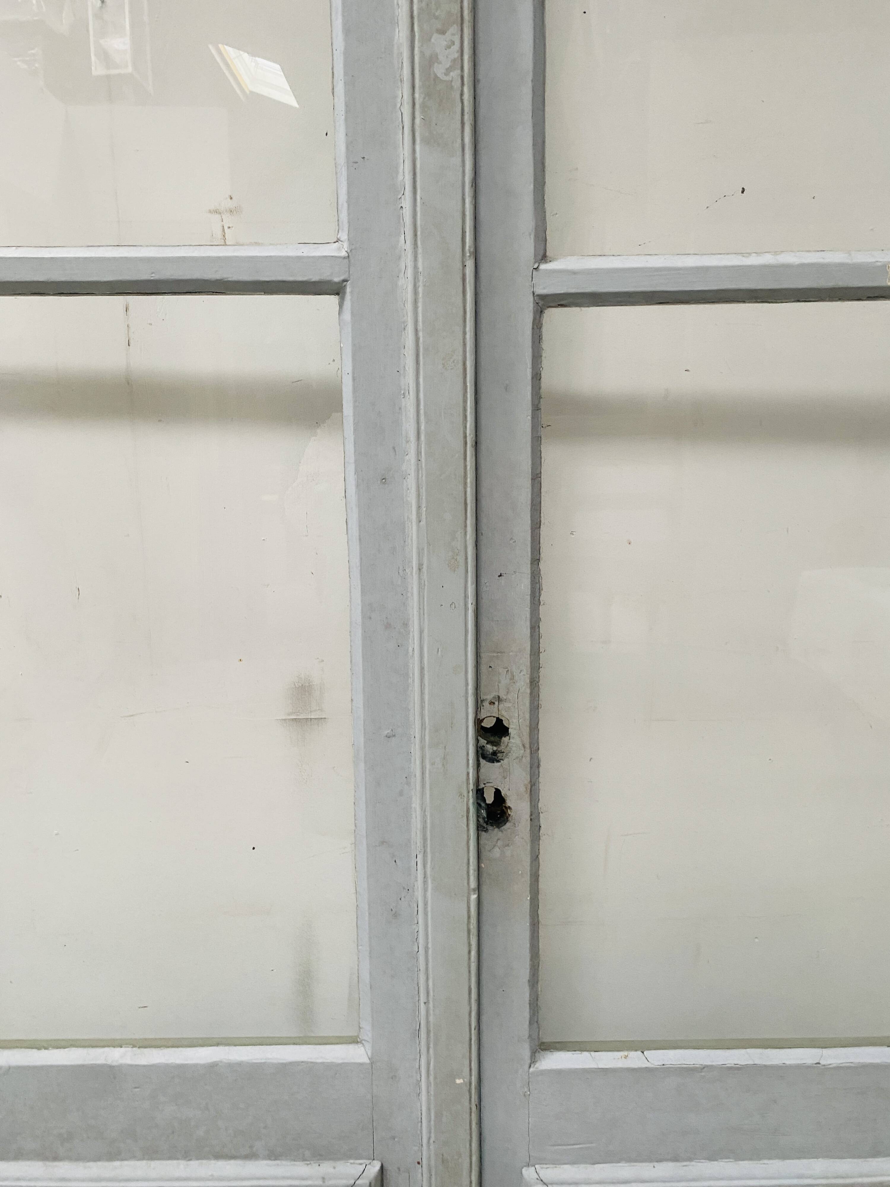 Double portes de passage en bois patiné XIX siècle