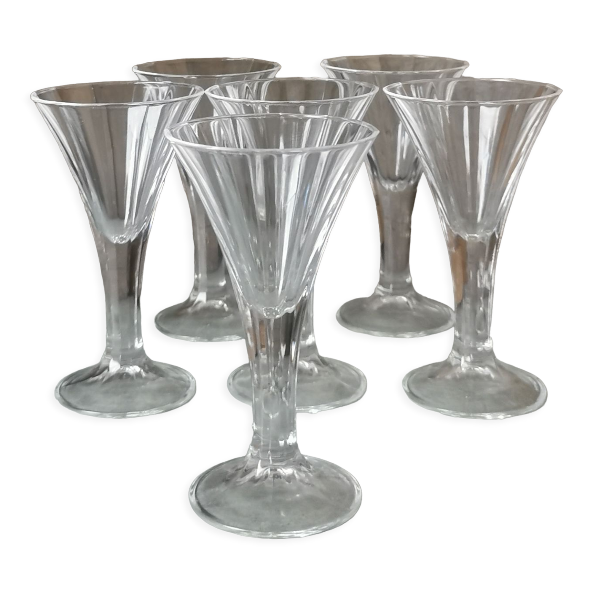 Durand Monceaux crystal liqueur glasses