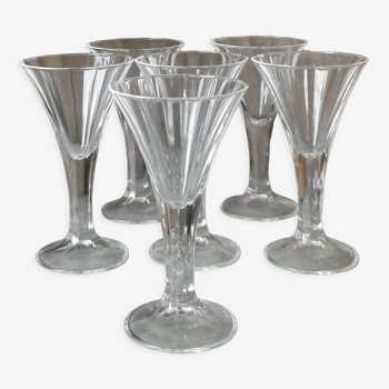 Durand Monceaux crystal liqueur glasses