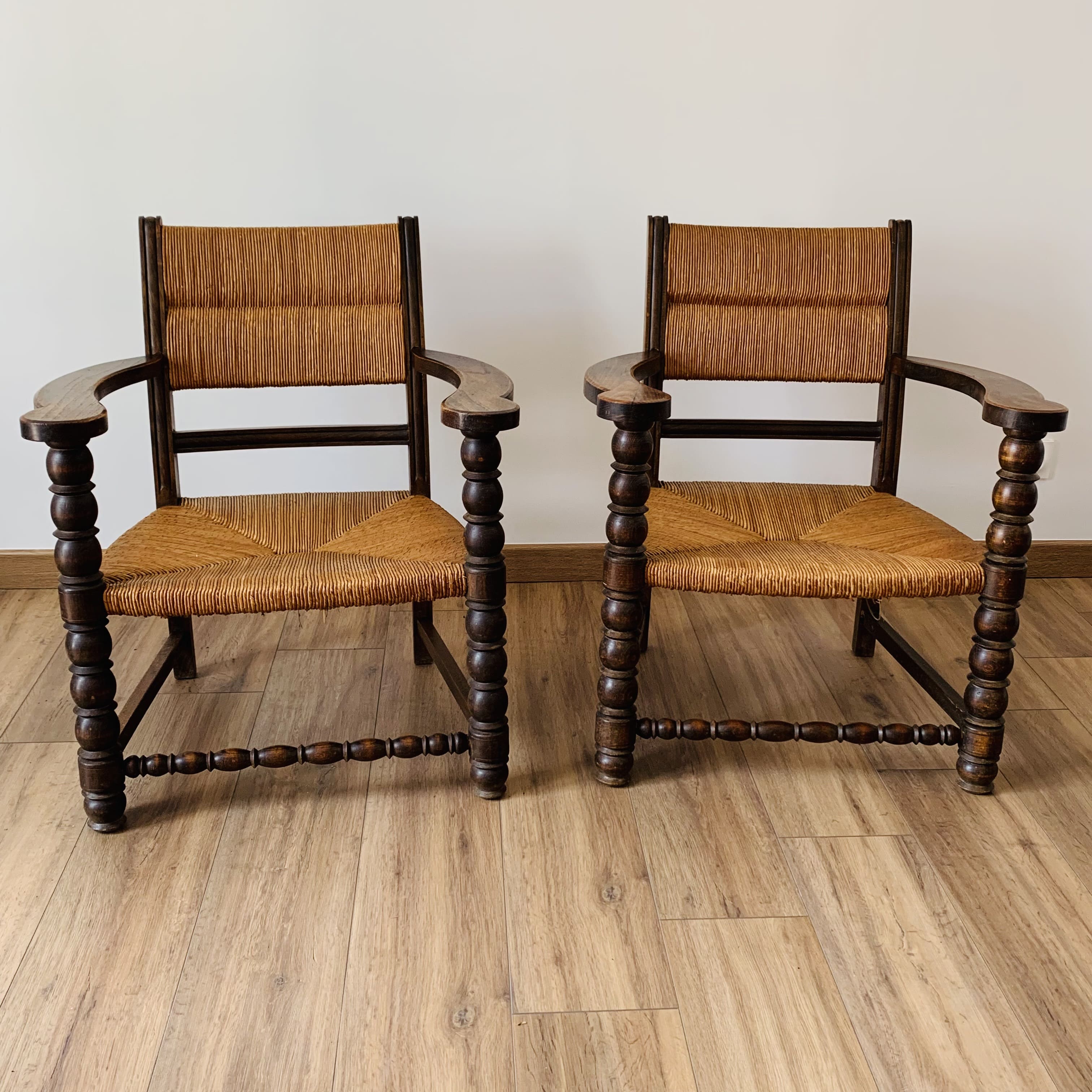 Pair of mulched armchairs