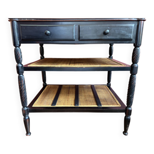 Table d’appoint 2 tiroirs - cannage