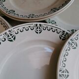 Set of 11 flat earthenware plates