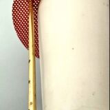 Three-arm pendant light in gilded brass and perforated metal by Maison Arlus Vintage from the 50s