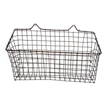 Panier mural vintage en laiton