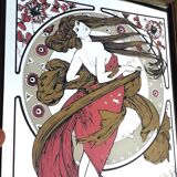 Mirror illustrated by Alphonse Mucha 1960 70 26x34cm
