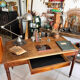 Old farmhouse table with turned legs
