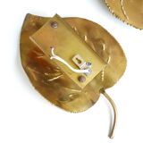 Pair of brass "leaf" wall lamps, 70s