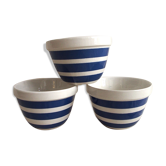 Lot of 3 bowls in earthenware