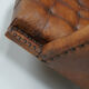 French cognac leather buttoned back club chair