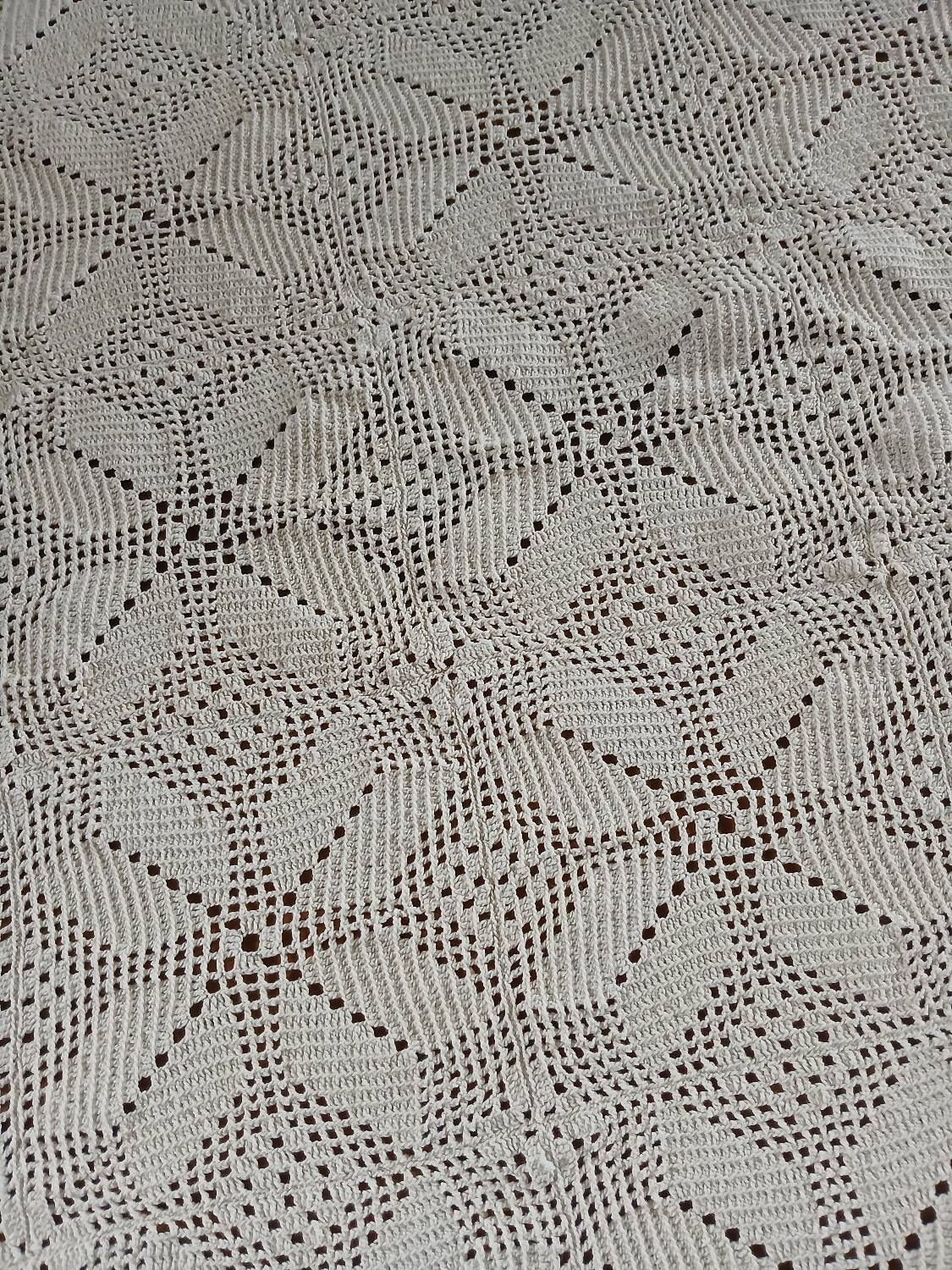 Plaid ancien en crochet fait main