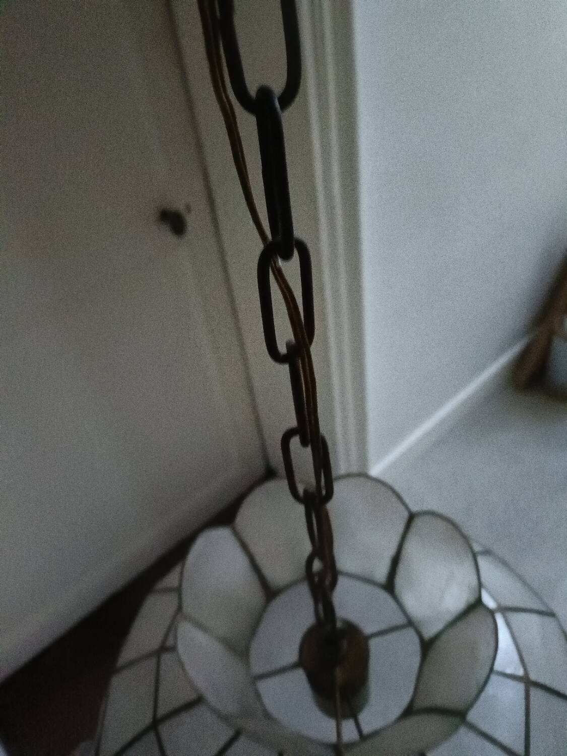 Mother-of-pearl and brass lampshade