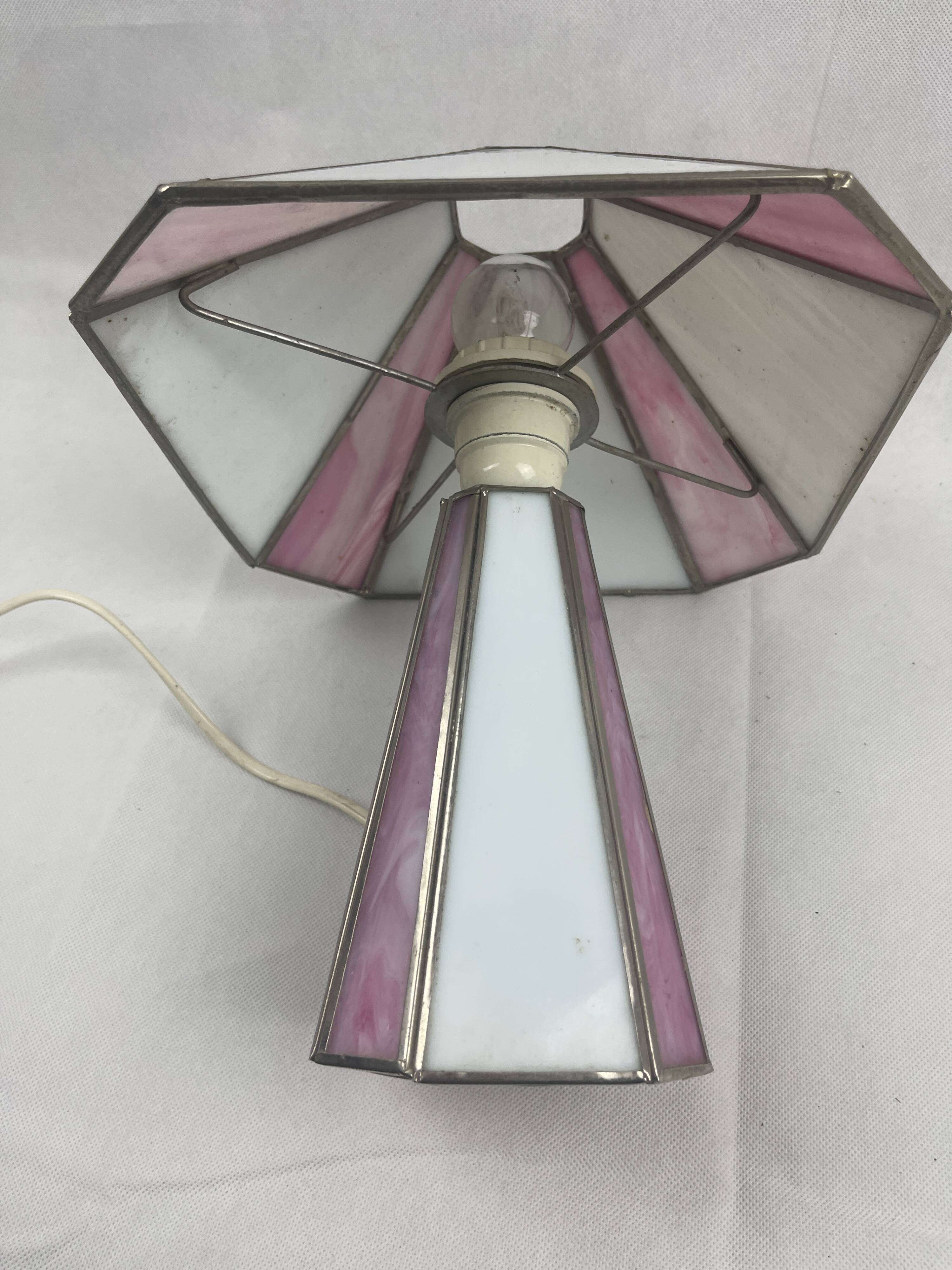White and pink glass paste lamp